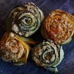 Girelle di zucchine aromatiche/ Zucchini rolls with herbs.