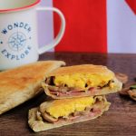 Cassoni di segale con ripieno inglese/ Rye flatbread turnovers with English filling.