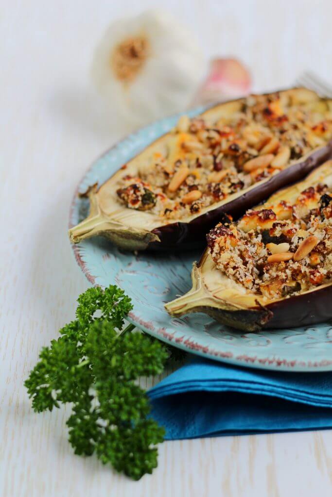 Greek style stuffed eggplants.