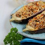 Greek style stuffed eggplants.