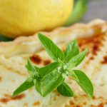 Torta salata squacquerone, limone e basilico/ Soft cheese, lemon and basil salty tart.