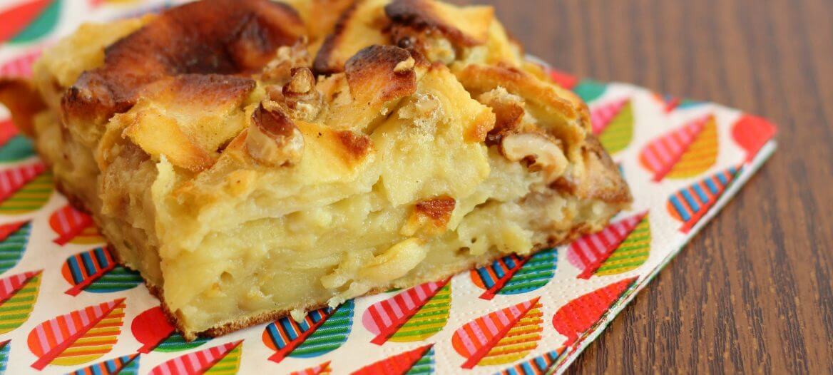 Quadrotti di mele light/ Light apple squares.