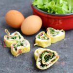 Rotolini di frittata al caprino/ Omelette rolls with goat's cheese.
