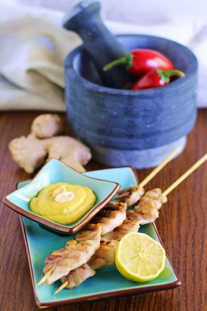 Pollo satay/ Chicken satay.