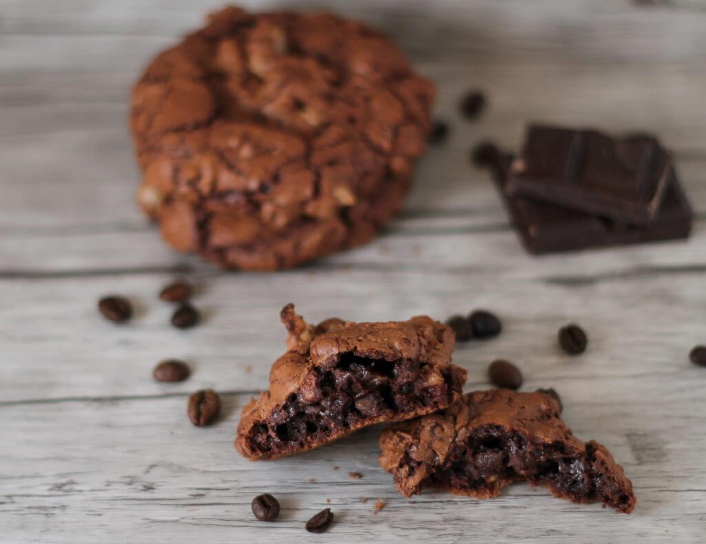 Chewy chocolate & coffee cookies