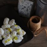 Potato gnocchi with goat’s blue cheese and leek.