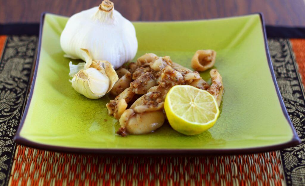Thai style garlic and pepper calamari.
