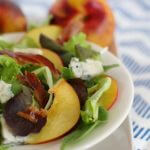 Bacon, peach and blue cheese salad.
