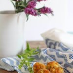 Bite-size feta cheese and herbs muffins.