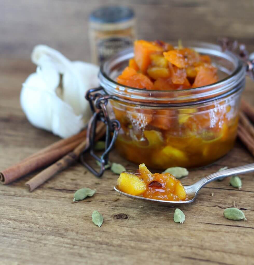 Pumpkin and apple spiced chutney.