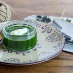 Crema di spinaci con spuma di squacquerone.