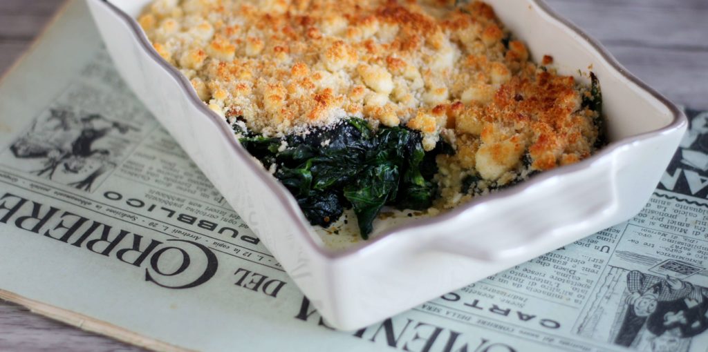 Spinach savoury crumble.