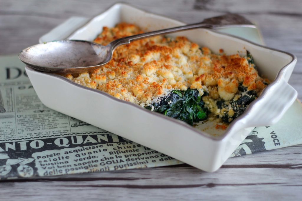 Spinach savoury crumble.