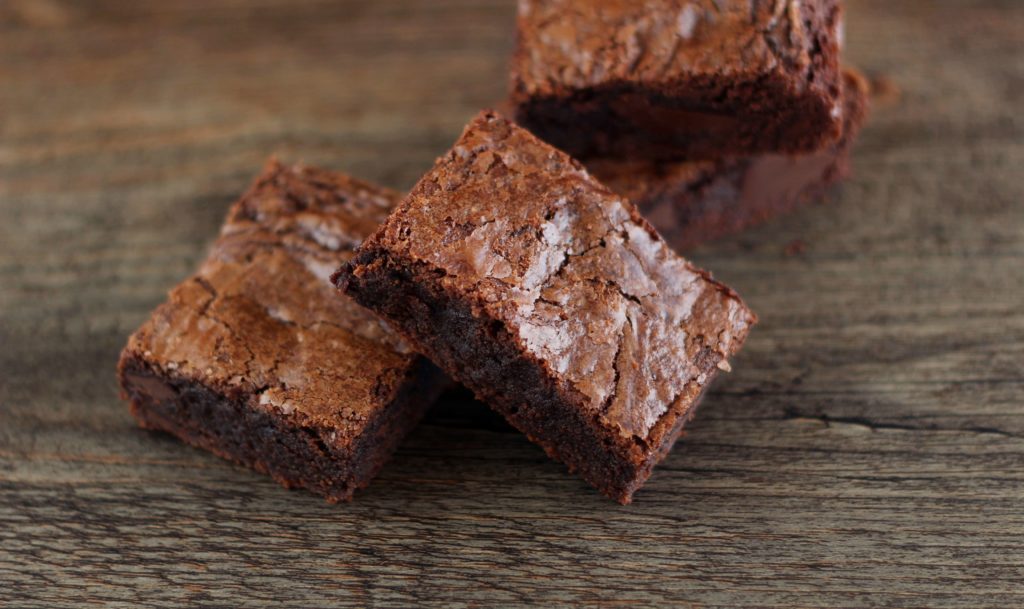 Dark chocolate brownies.