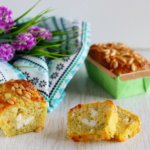 Feta cheese, pesto and pine nut plum- cake.