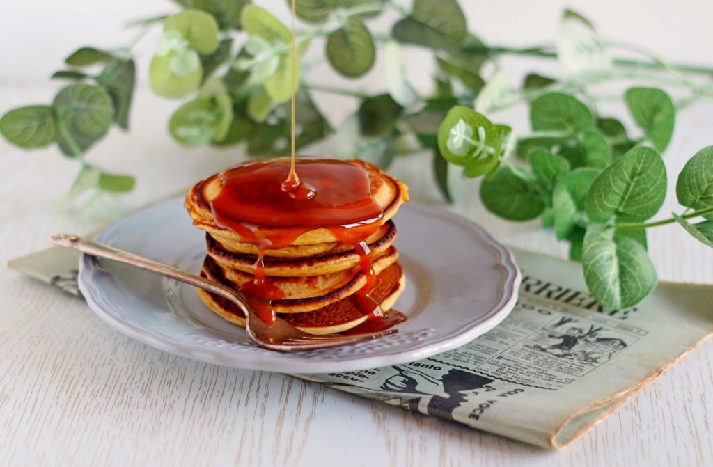 Orange flavoured yogurt pancakes.