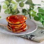 Orange flavoured yogurt pancakes.