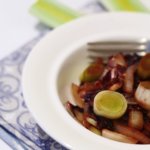 Padellata di radicchio e porri all’aceto balsamico.