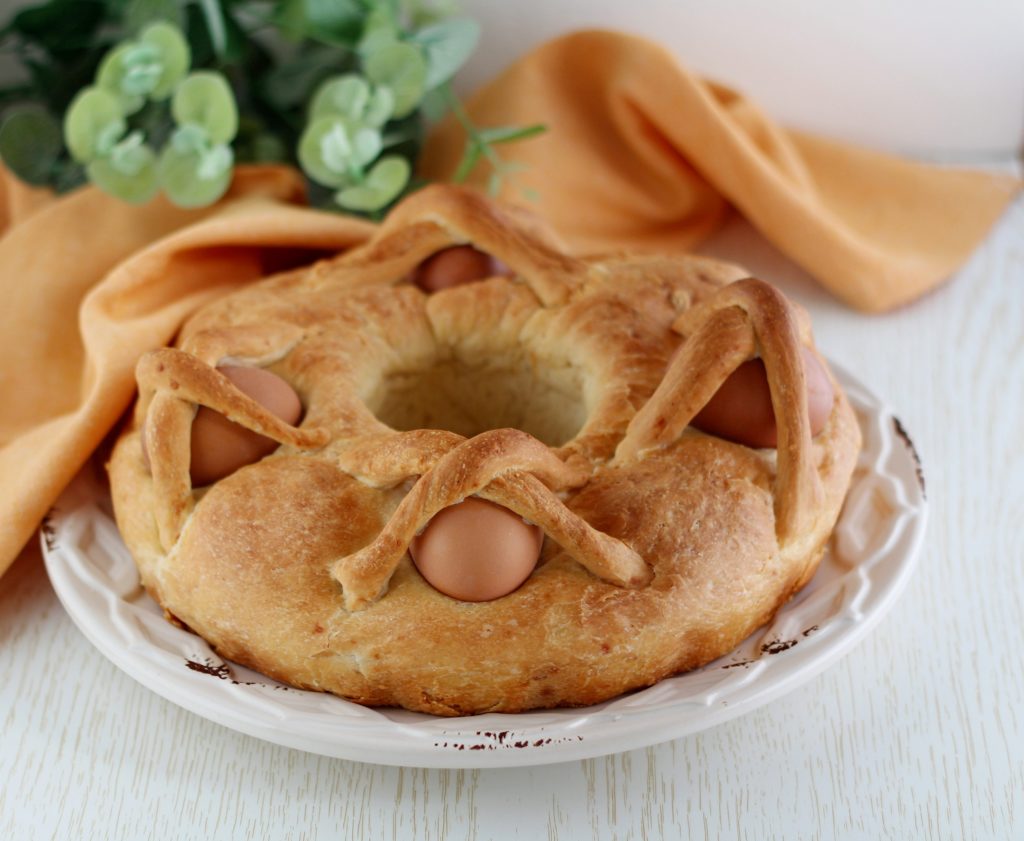 Casatiello, Neapolitan Easter stuffed bread.