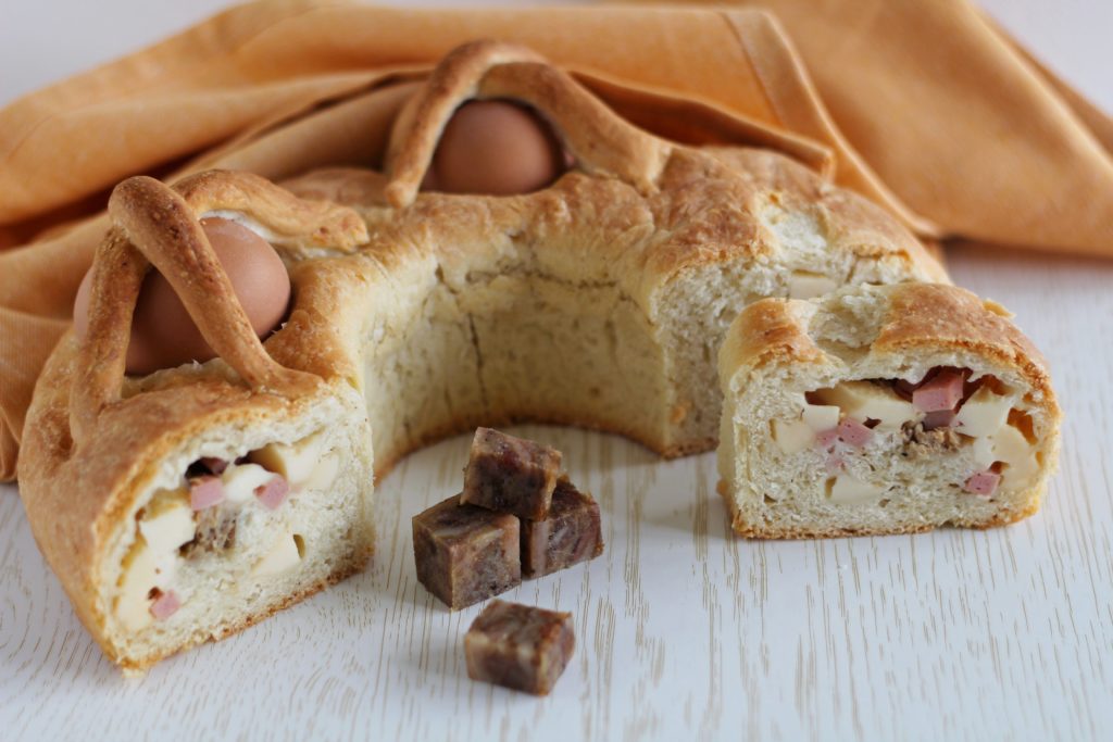 Casatiello, Neapolitan Easter stuffed bread.