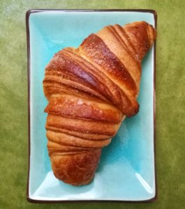 Layered breakfast croissants