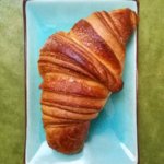 Layered breakfast croissants.