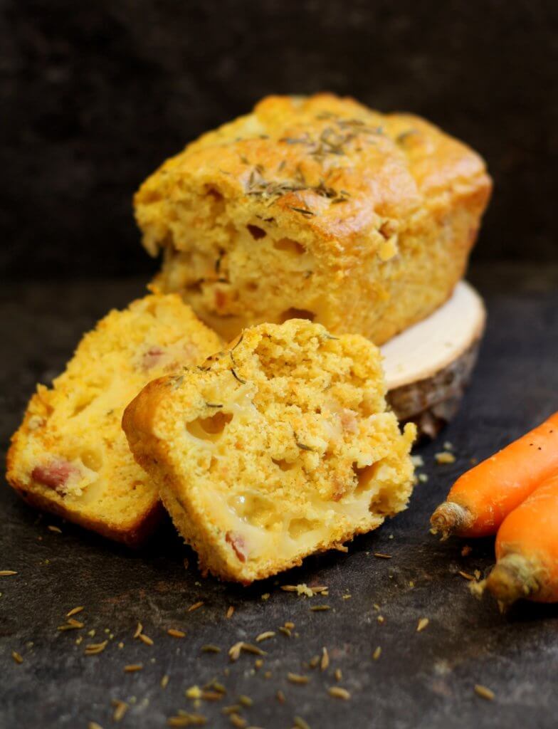 Cumin and carrot plum- cakes.