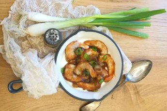 Gamberi piccanti alla salsa di soia e Bourbon.