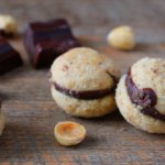Baci di dama, Italian cookies with hazelnut and dark chocolate.