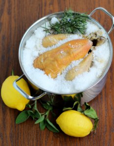 Salt crusted chicken