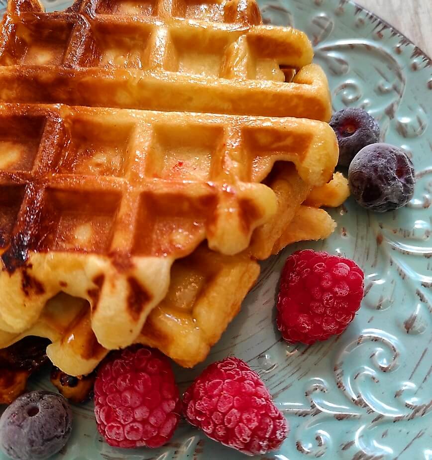 Liege waffles, traditional Belgian gaufre.